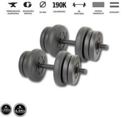 GazoFitness Kézi Súlyzó 2 x 11, 5 Kg. (Össz. 23Kg)Menetes súlyzórúddal