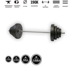 GazoFitness Kétkezes Súlyzó 41 Kg (150 cm hosszú rúd)