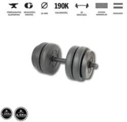 GazoFitness Állítható 14 kg-os Kézi Súlyzó (Menetes Súlyzórúddal)