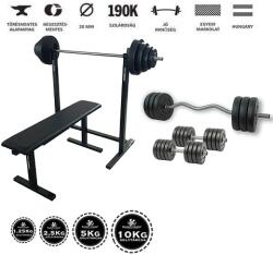GazoFitness Állvány + Pad + Kétkezes Súlyzó + Francia rúd 96 Kg
