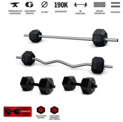 GazoFitness Hardcore Hexagon Súlyzó Csomag (Összesen: 36 kg)