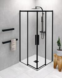 POLYSAN ALTIS LINE BLACK szögletes zuhanykabin, sarokbelépős, transzparent üveg 100x90 (AL1512B+AL1592B)