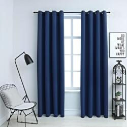 vidaXL 2 db kék sötétítőfüggöny fémgyűrűkkel 140 x 225 cm (134451VidaXL)