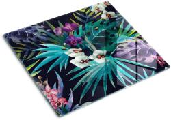 tulup Edzett üveg vágódeszka, Tulup, Akvarell orchidea, Fekete, 60x52 cm, 010010520040000050181 (010010520040000050181)