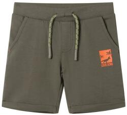 vidaXL Sötét khaki gyerekrövidnadrág húzózsinórral 140, 0.19 kg 9-10 év (12203)