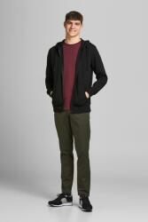 JACK & JONES Jack & Jones, Basic cipzáros pamuttartalmú pulóver kapucnival, Fekete, M (12181901-BLACK-M)