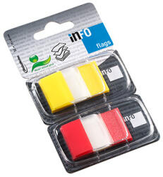 Global Notes Index adeziv plastic 2*25*43mm 50 file galben & rosu info notes (IN772904)