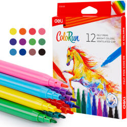 Deli Carioci Deli DLEC10000 ColoRun, 12 culori (DLEC10000)