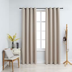 vidaXL 2 db bézs sötétítőfüggöny fémgyűrűkkel 140 x 225 cm (134443VidaXL)