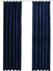 vidaXL 2 db sötétkék bársony sötétítőfüggöny kampókkal 140 x 175 cm (134532VidaXL)