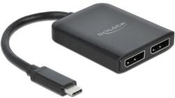 Delock Elosztó USB Type-C csatlakozóval (DP alternatív mód támogatás) 2 db. DisplayPort MST / VXP (87754) (87754) - pepita
