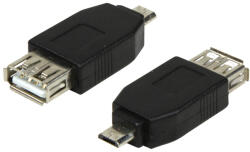 LogiLink USB 2.0 адаптер LogiLink, Micro-USB/M-USB-A/F, черен
