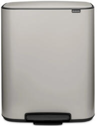Brabantia Cos de gunoi Brabantia Bo Pedal 1010450, 2x30 l, Inchidere lina, Baza antiderapanta, Gri deschis (1010450) Cos de gunoi