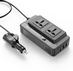 XO Инвертор за кола XO CZ011, 200W, 2xUSB-A + USB-C + 2xAC, Черен (CZ011)