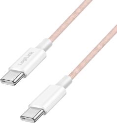 LogiLink Кабел Logilink USB 2.0 Type-C, C/M - C/M, 480 Mbps, 60 W, найлон, розов, 0, 5 м