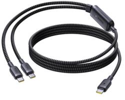 Baseus Cablu de date Baseus Flash 4, USB-C male - 2 x USB-C male, 1.5 m, Black (E0426X00)