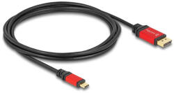 Delock USB Type-C - DisplayPort kábel (DP Alt Mode) 8K 30 Hz-hez HDR funkcióval 2 m piros (80093) - pepita