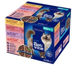  OPTIVITAL Box with chicken, beef, lamb, salmon - wet cat food - 24x85g