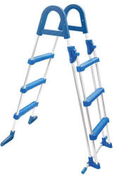  Medence létra, Azuro Safety, kétágú, 3+3 fokos, 95 cm magas medencéhez, horganyzott acél, műanyag lépcsőfokokkal, levehető külső létrarésszel