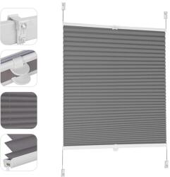Sekey pleated blinds without drilling, window pleated blinds Klemmfix blinds 80 cm wide, tensioned opaque sun protection window blind, 80x210cm, dark gray - BL-1224 (BL-1224)