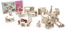 Woodpy Set din lemn de asamblat Woodpy - Mobilier pentru papusi, 346 piese Casuta papusi