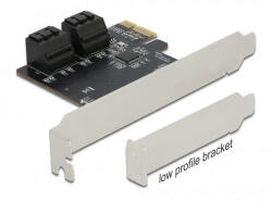Delock 4 portos SATA PCI Express x1 Kártya - alacsony profilú formatényező (90010) - pepita