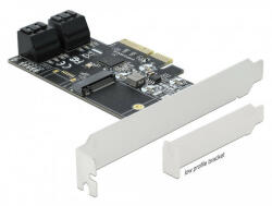 Delock 4 SATA port és 1 M. 2 B kulcsos csatlakozó PCI Express x4 Kártya - alacsony profilú formaténye (90396) - pepita