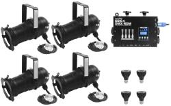 EUROLITE Set 4x PAR-20 Spot bk dim2warm + EDX-4 DMX RDM LED Dimmer Pack