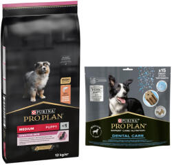 PRO PLAN 12kg PURINA PRO PLAN Medium Puppy Sensitive száraz kutyatáp+345g snack ingyen
