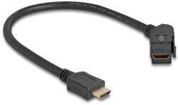 Delock HDMI panel tartó anya 45 -ban hajlított HDMI apa 30 cm kábellel 8K 60 Hz fekete (67157) - pepita