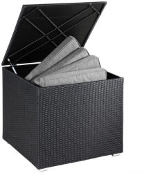  Kerti tároló láda, polyrattan, fekete, 318 liter, vízzálló