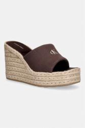 Calvin Klein női papucs éksarokkal WEDGE ESPAD 70 CANVAS MG - barna Női 38