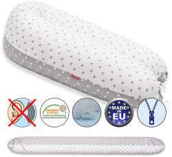 Scamp szoptatós párna univerzális pamut Little Heart White Grey SZPE136 - perfectlife