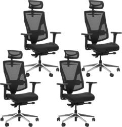 Mercury 4PACK Ergonomikus irodai szék OAMA PLUS, fekete, magas termetűek számára (4 db)