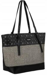 David Jones Női kézitáska David Jones nagy válltáska cipzáras zsebekkel aranyos (6875-4 BLACK)