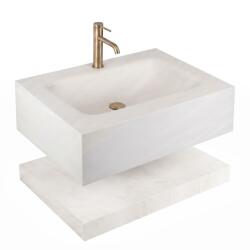 Rea Apollo, fali, téglalap alakú mosdó polccal, 700x500x200 mm, kőutánzat, KPL-U9991 (KPL-U9991)