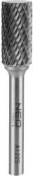 NEO TOOLS Keményfém marófej, turbómaró, A, hengeres, 12x25mm, szár méret 6x45mm (55-353)