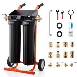 VEVOR Víz deionizáló autókhoz 2×4 l gyantával, bypass szeleppel, TDS mérővel
