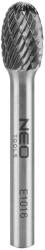NEO TOOLS Keményfém marófej, turbómaró, E csepp, ovális, 10x16mm, szár méret 6x45mm (55-365)