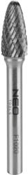 NEO TOOLS Keményfém marófej, turbómaró, F csúcsíves, 10x20mm, szár méret 6x45mm (55-371)