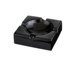 Angelo 4 szivaros porcelán szivar hamutál - fekete, nagy méretű (A-424002-1)