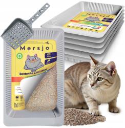 Mersjo 5x Eldobható Alomtálca bentonit alom húgyúti fertőzések kimutatására (BENT MERSJO PH CONTROL 5x2,7L + SZUFELKA)