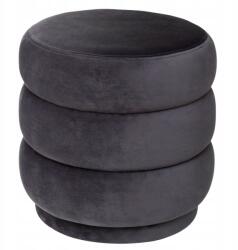 Atmosphera Velúr Utánzatú Kerek Poliészter Puff Ø 40 CM Antracit (166766A)