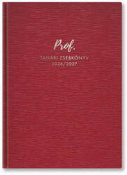 TopTimer Tanári zsebkönyv TOPTIMER Prof PU műbőrborító A/5 heti 145x205 mm Vörös 2026-2027 (27P100C-201) - robbitairodaszer