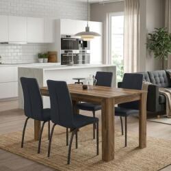 TopMebel Трапезен комплект 5 части Darlen - Fina TopMebel в цвят орех - антрацит 125x72x74cm