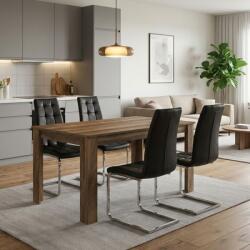 TopMebel Трапезен комплект 5 части Darlen - Vela TopMebel в цвят орех - черен 125x72x74cm