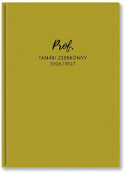 TopTimer Tanári zsebkönyv TOPTIMER Prof PU műbőrborító A/5 heti 145x205 mm Mustár 2026-2027 (27P100T-901) - robbitairodaszer