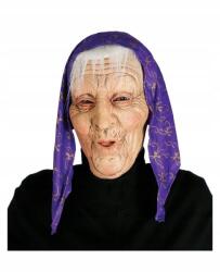  Nagymama Boszorkány maszk kendővel Boszorkány Öregasszony latex Halloween (2494)