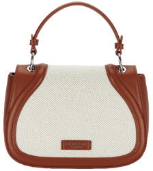 Diana&Co Geanta eleganta maro cu insertie textila bej DHJ943-2 17 (DHJ943-2PTLEATHER)
