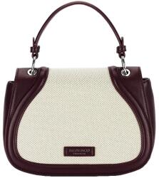 Diana&Co Geanta eleganta bordo cu insertie textila bej DHJ943-2 17 (DHJ943-2PTBORDEAUX)